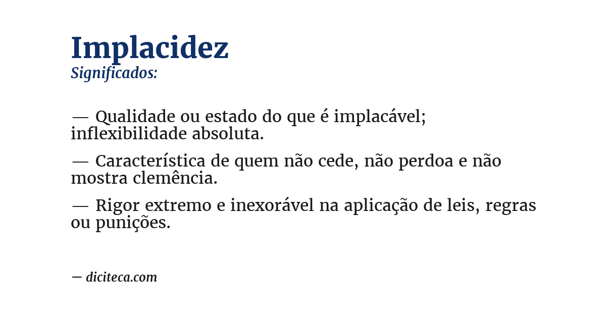 Significado de implacidez