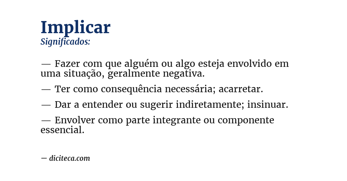 Significado de implicar