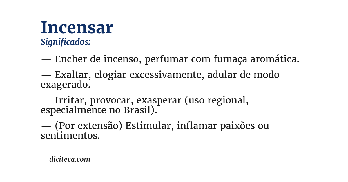 Significado de incensar