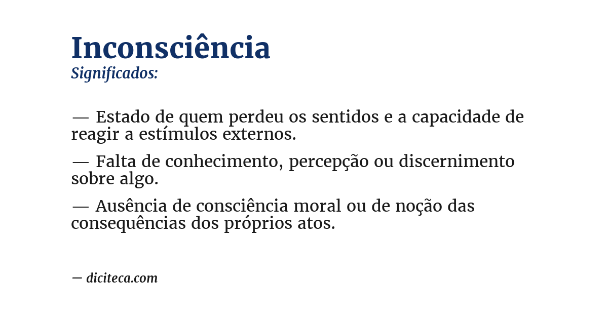 Significado de inconsciência
