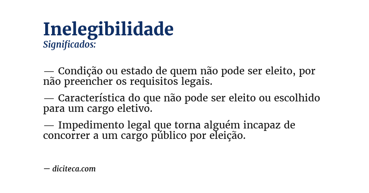 Significado de inelegibilidade