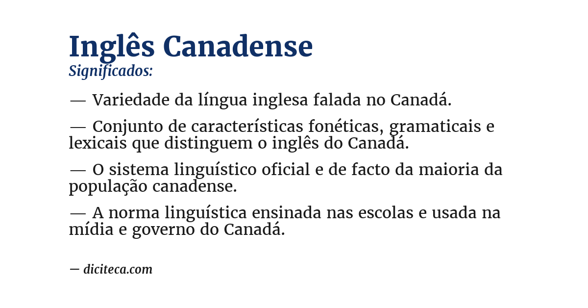Significado de inglês canadense