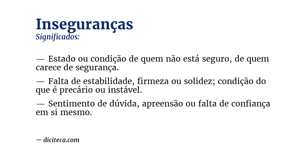 Significado de inseguranças