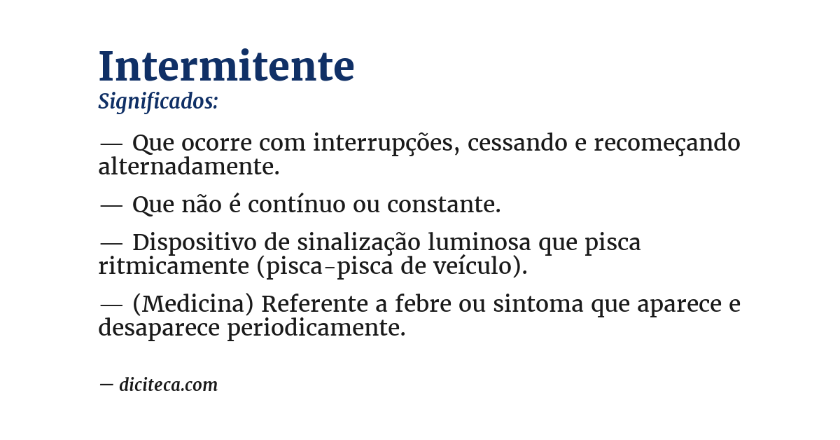 Significado de intermitente
