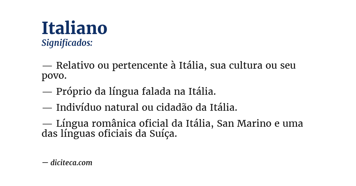 Significado de italiano