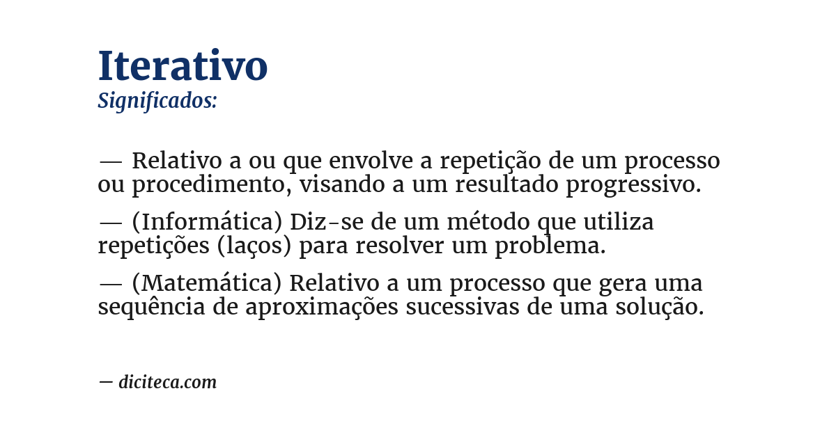 Significado de iterativo