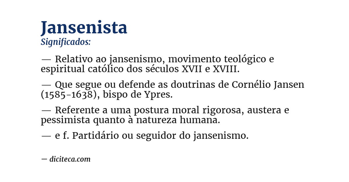 Significado de jansenista