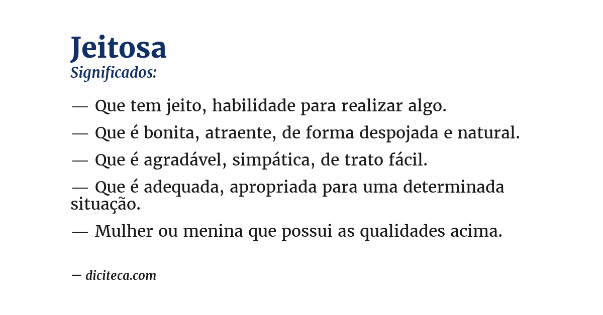 Significado de jeitosa