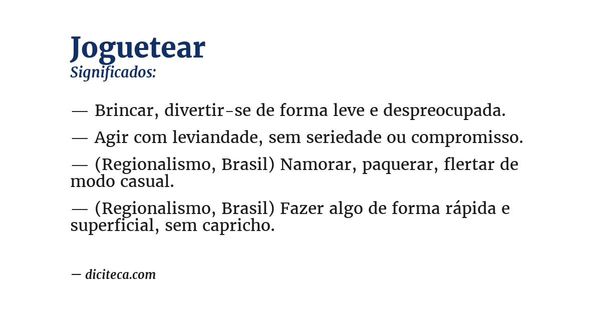 Significado de joguetear
