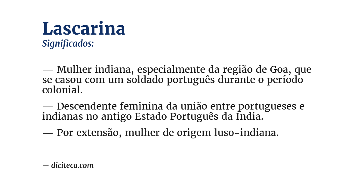 Significado de lascarina