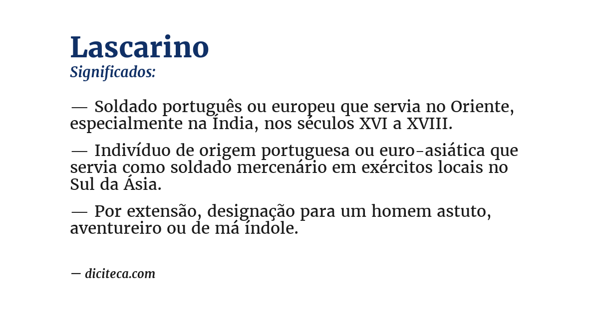Significado de lascarino