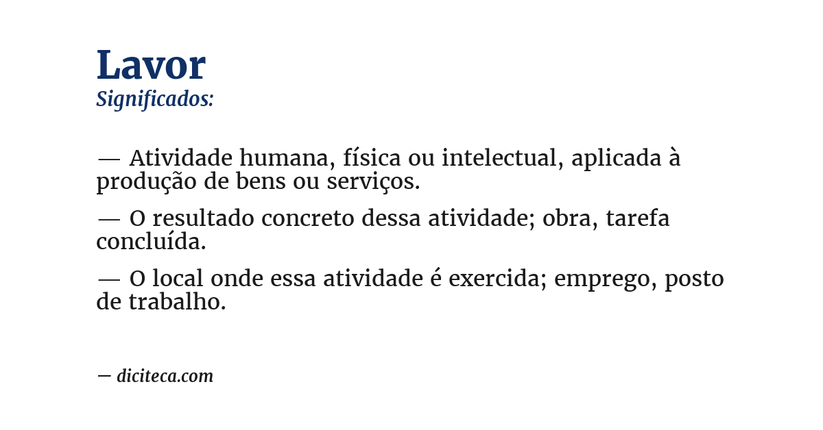 Significado de lavor