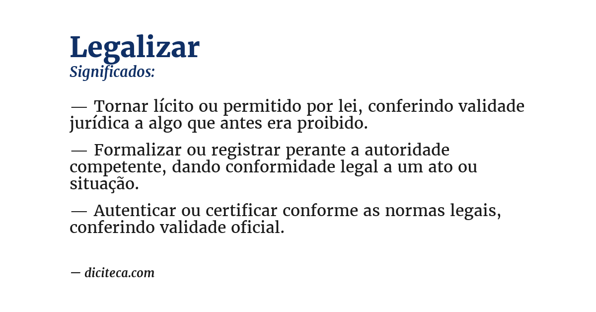 Significado de legalizar