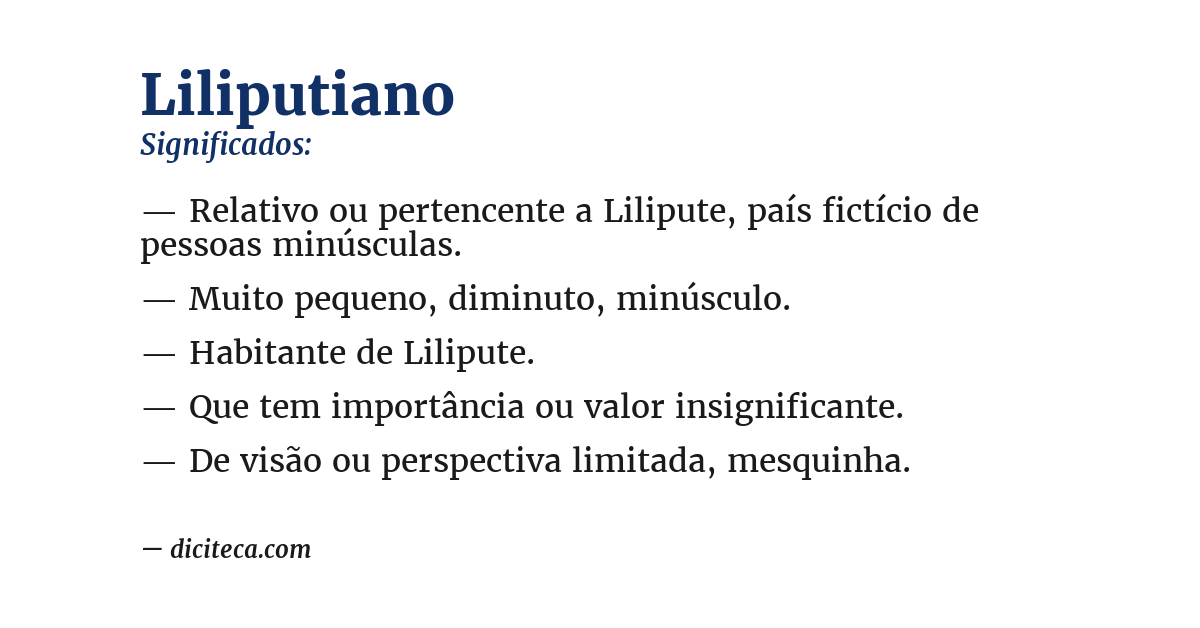 Significado de liliputiano