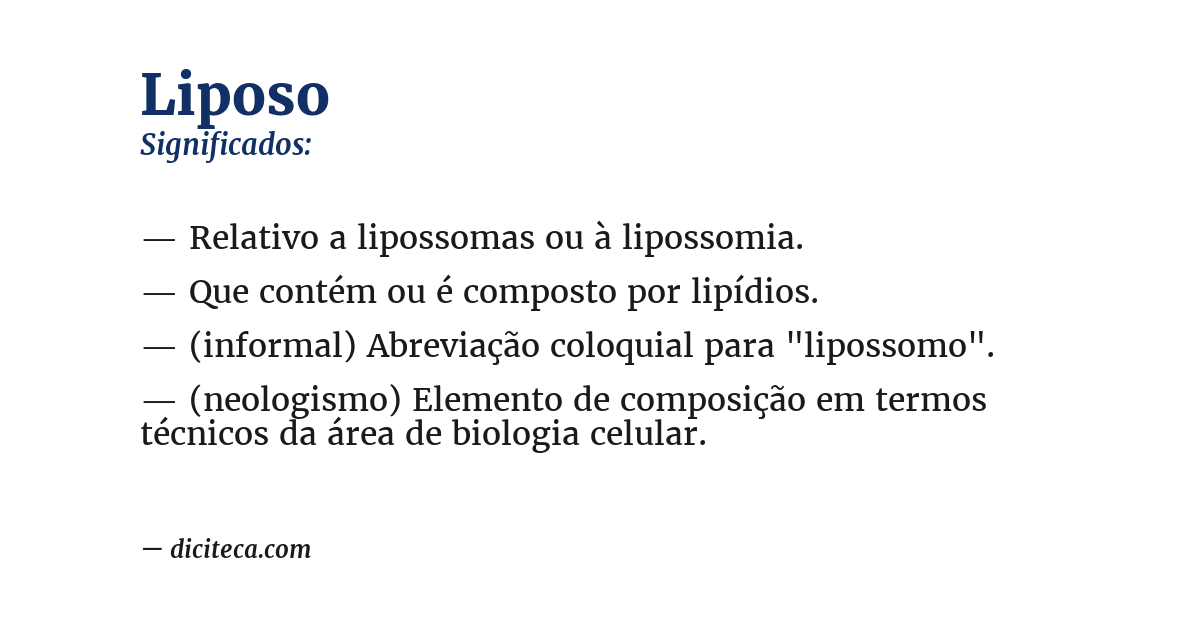 Significado de liposo