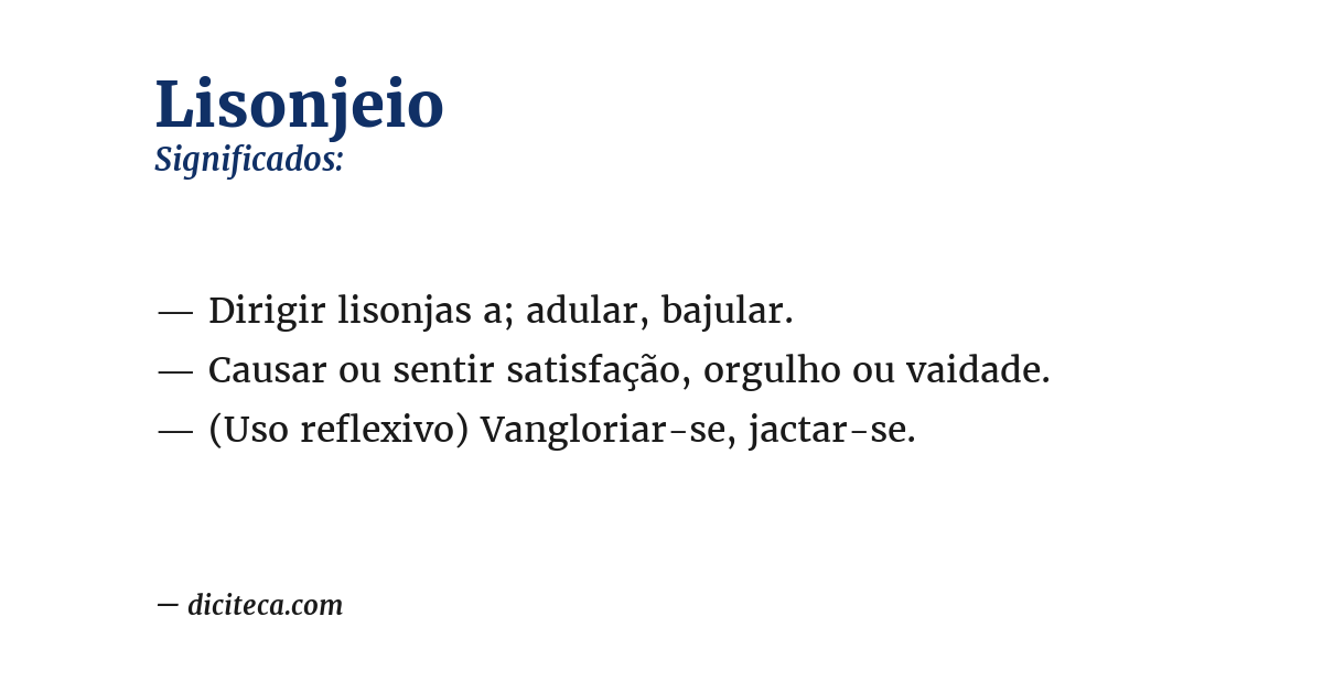 Significado de lisonjeio