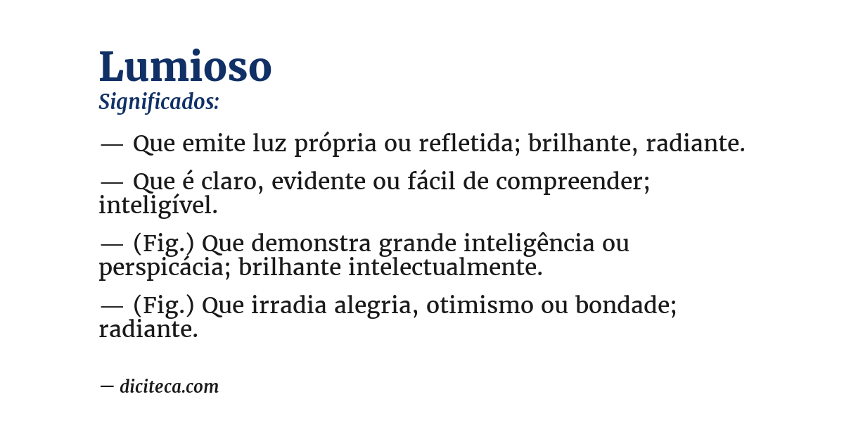 Significado de lumioso