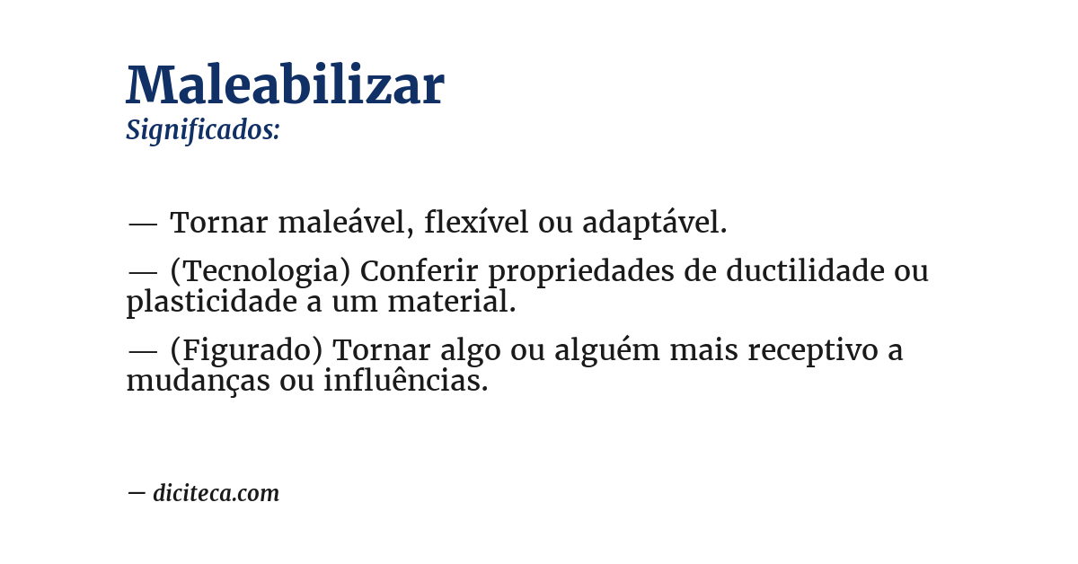 Significado de maleabilizar