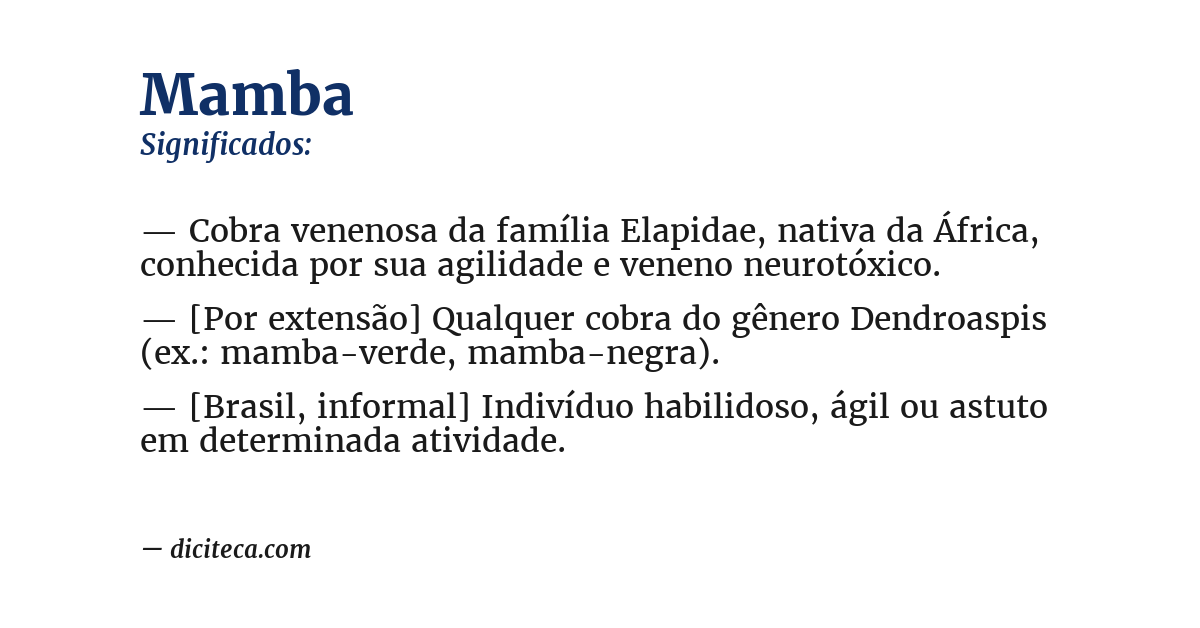 Significado de mamba