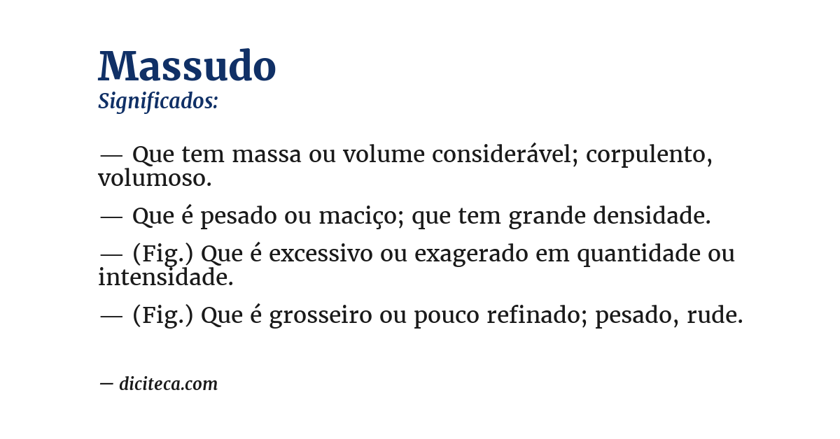 Significado de massudo