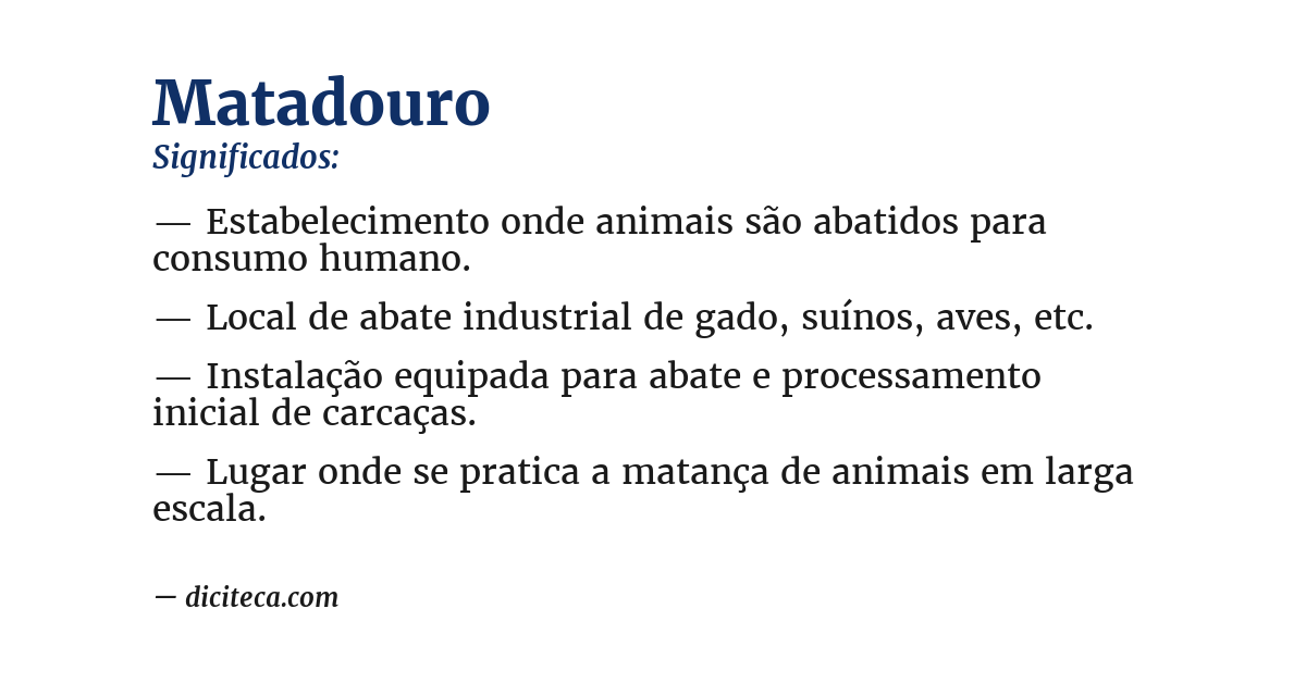 Significado de matadouro