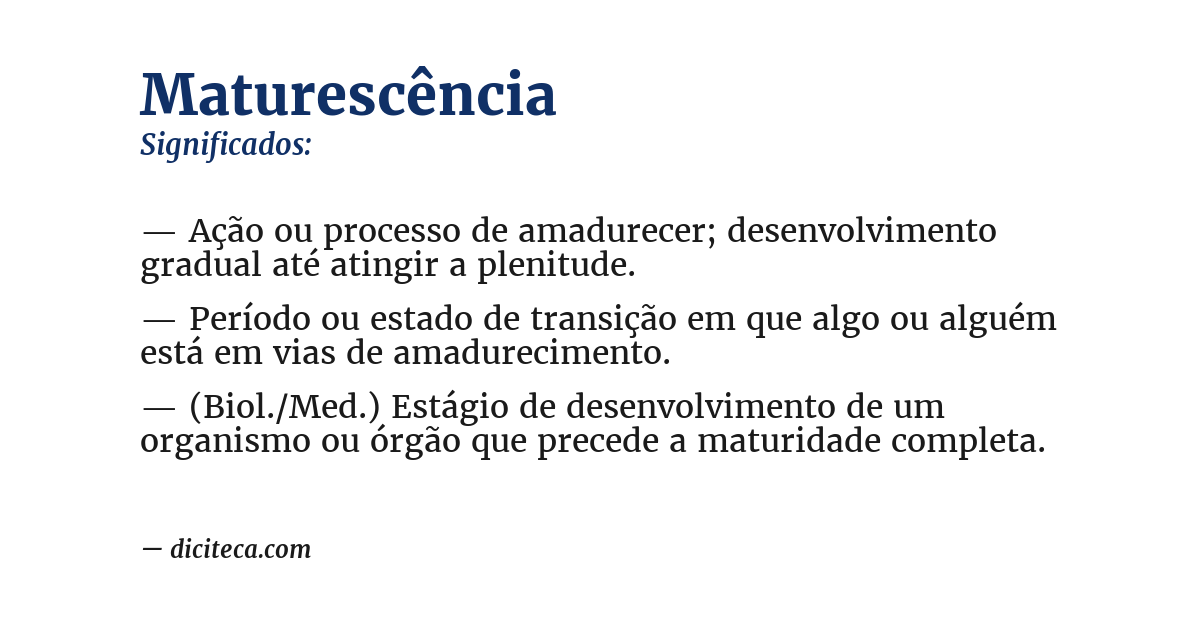 Significado de maturescência