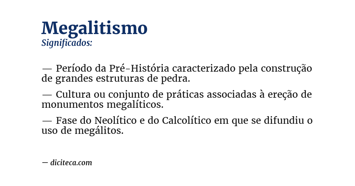 Significado de megalitismo