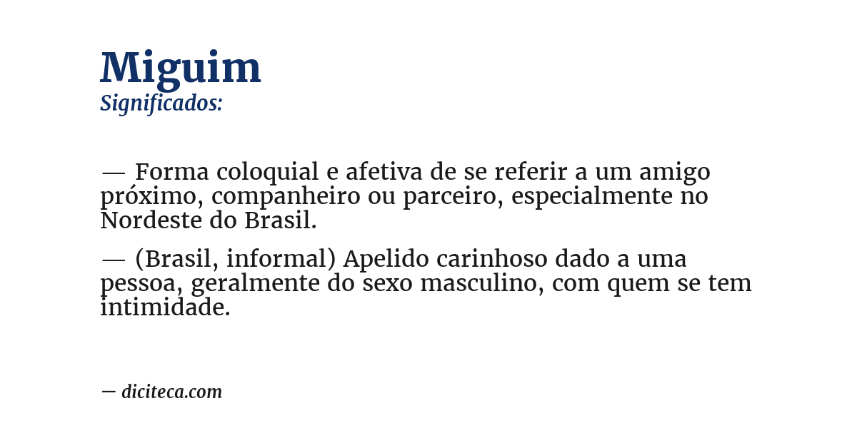 Significado de miguim