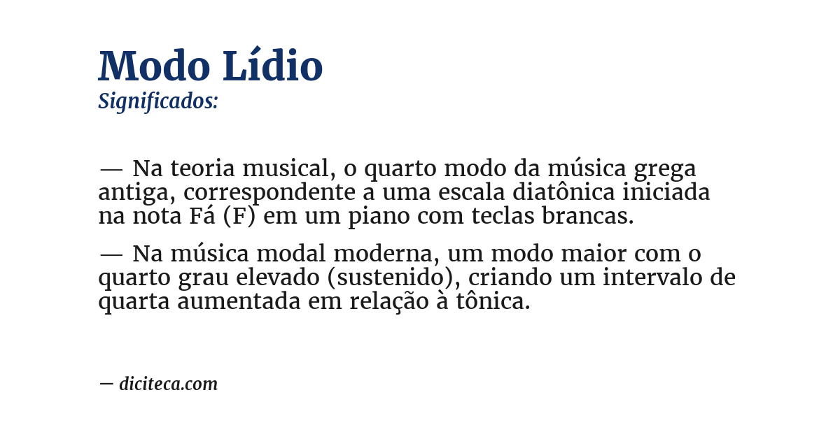 Significado de modo lídio