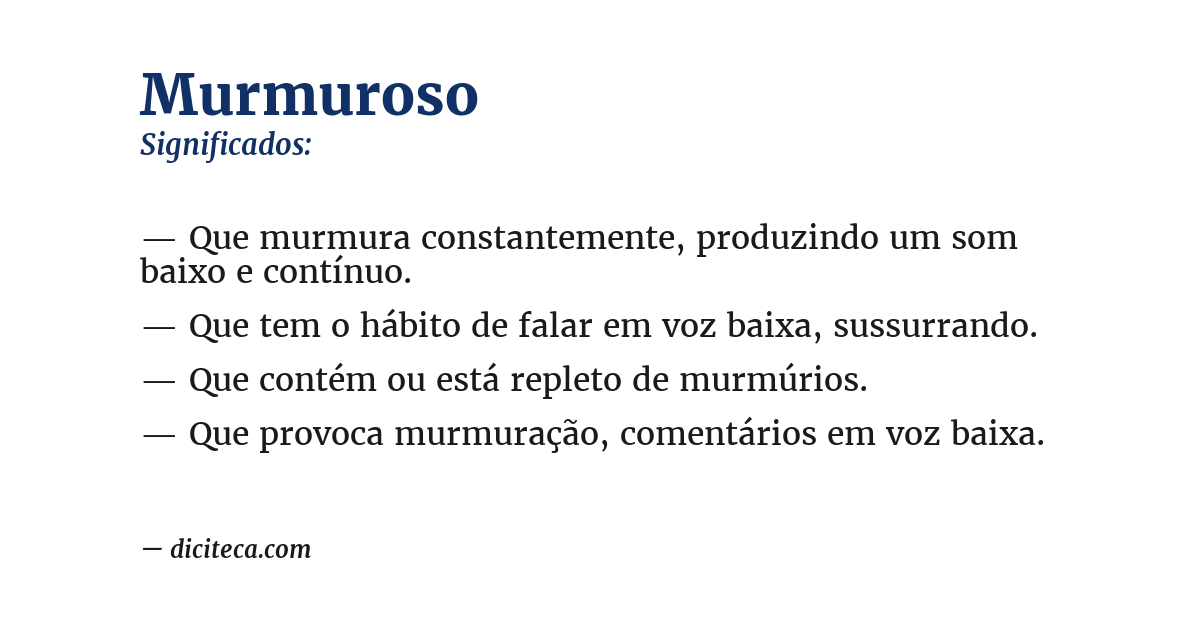 Significado de murmuroso
