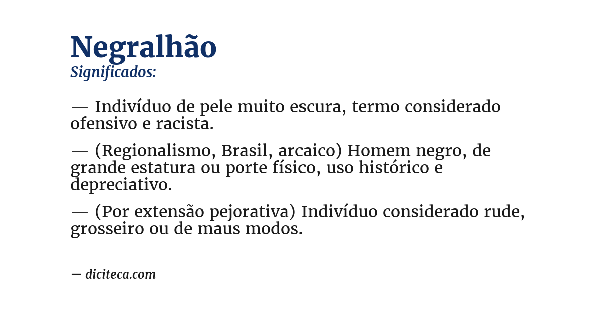 Significado de negralhão