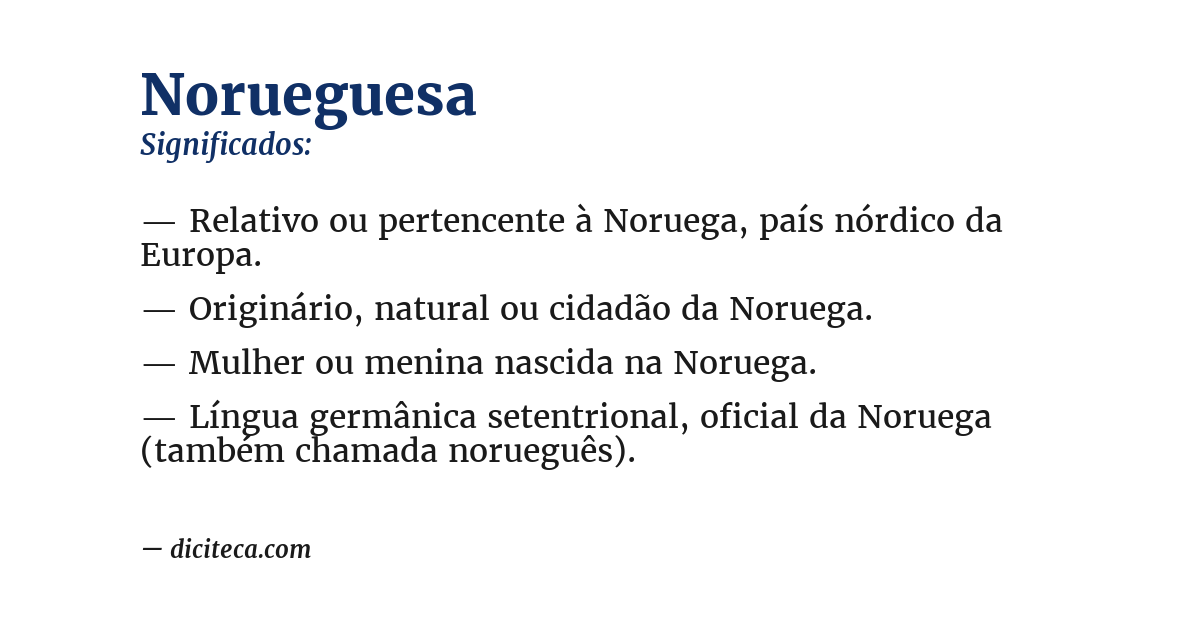 Significado de norueguesa