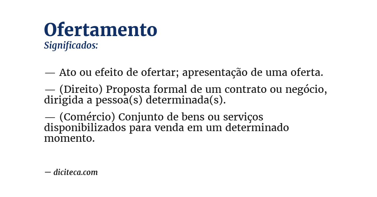 Significado de ofertamento