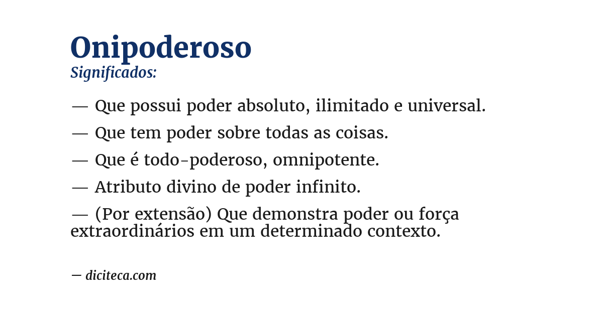 Significado de onipoderoso