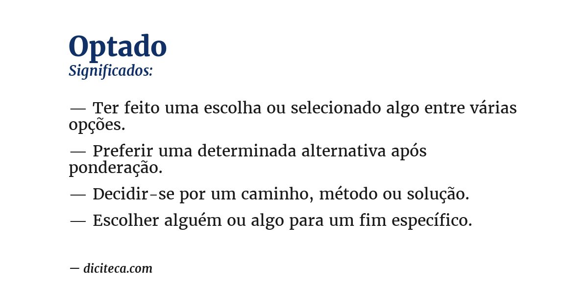 Significado de optado