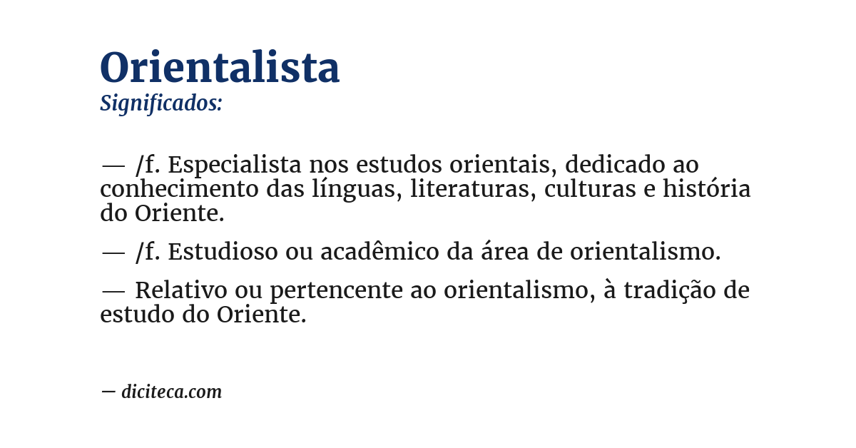 Significado de orientalista