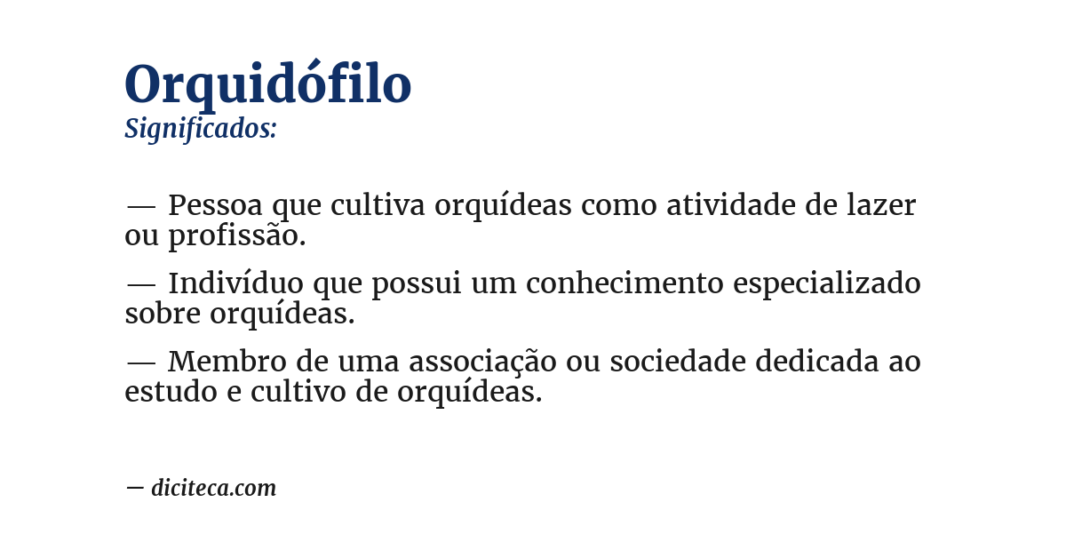 Significado de orquidófilo