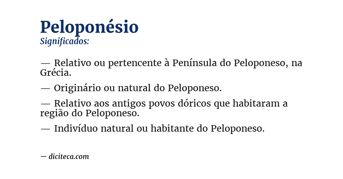 Significado de peloponésio