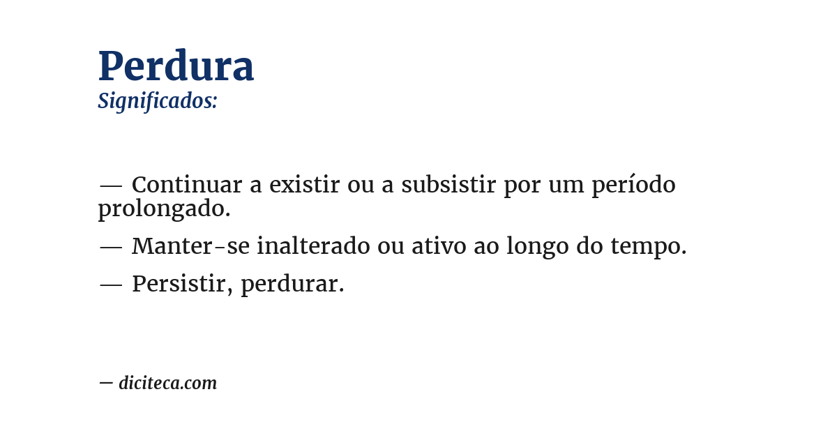 Significado de perdura