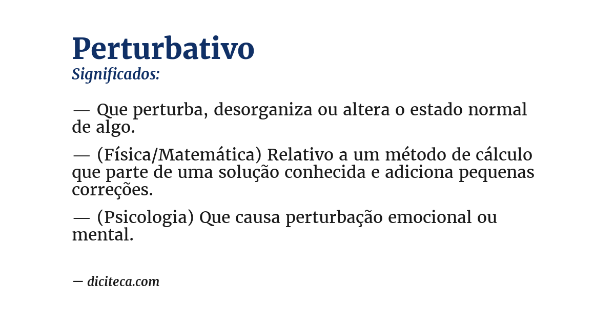 Significado de perturbativo