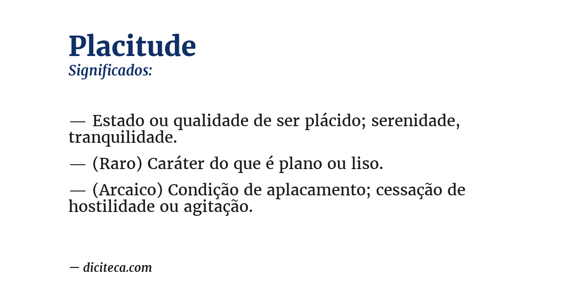Significado de placitude