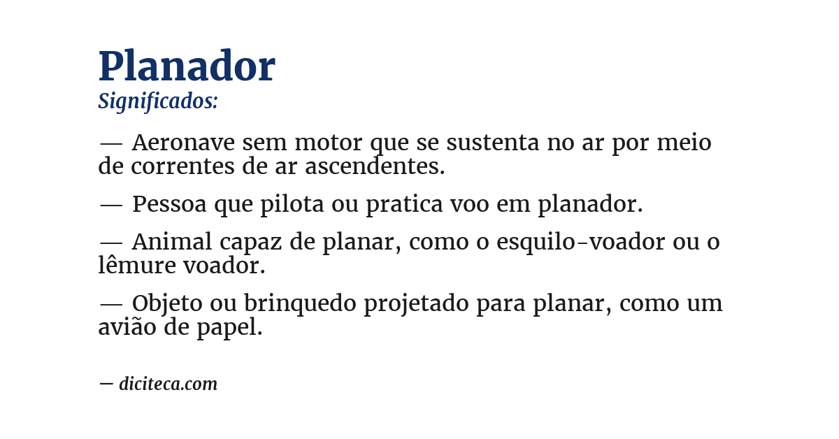 Significado de planador