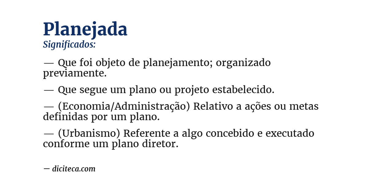 Significado de planejada