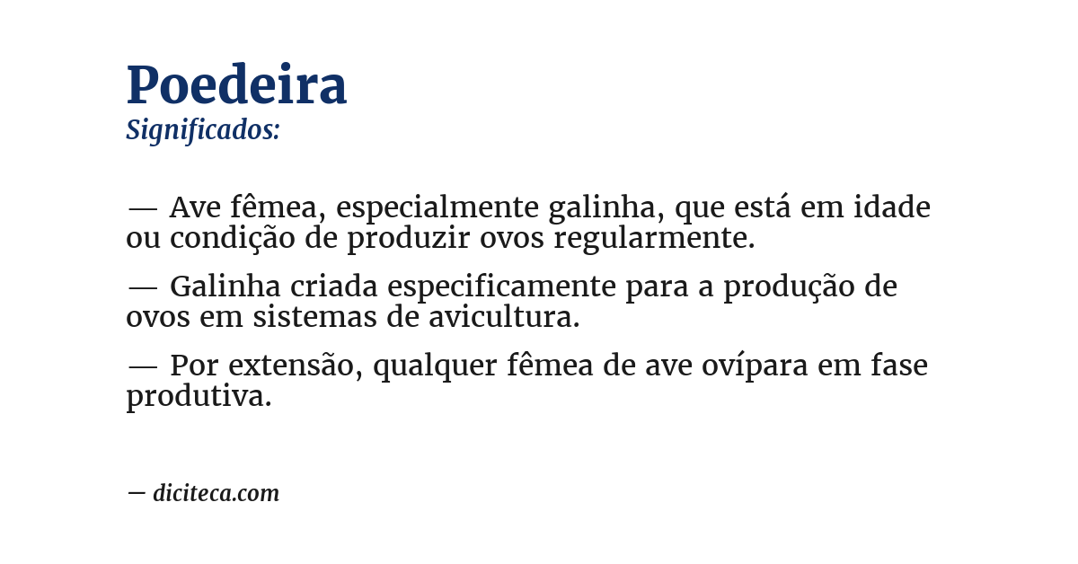 Significado de poedeira