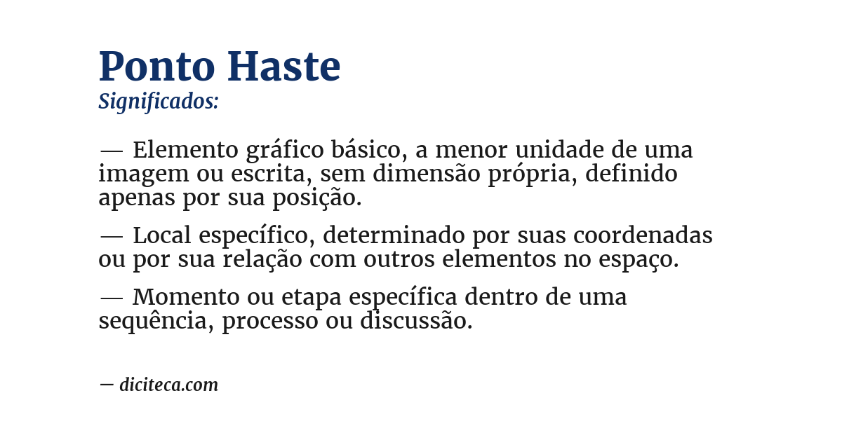 Significado de ponto haste