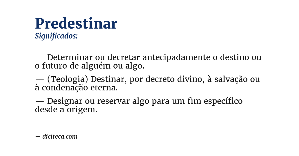 Significado de predestinar