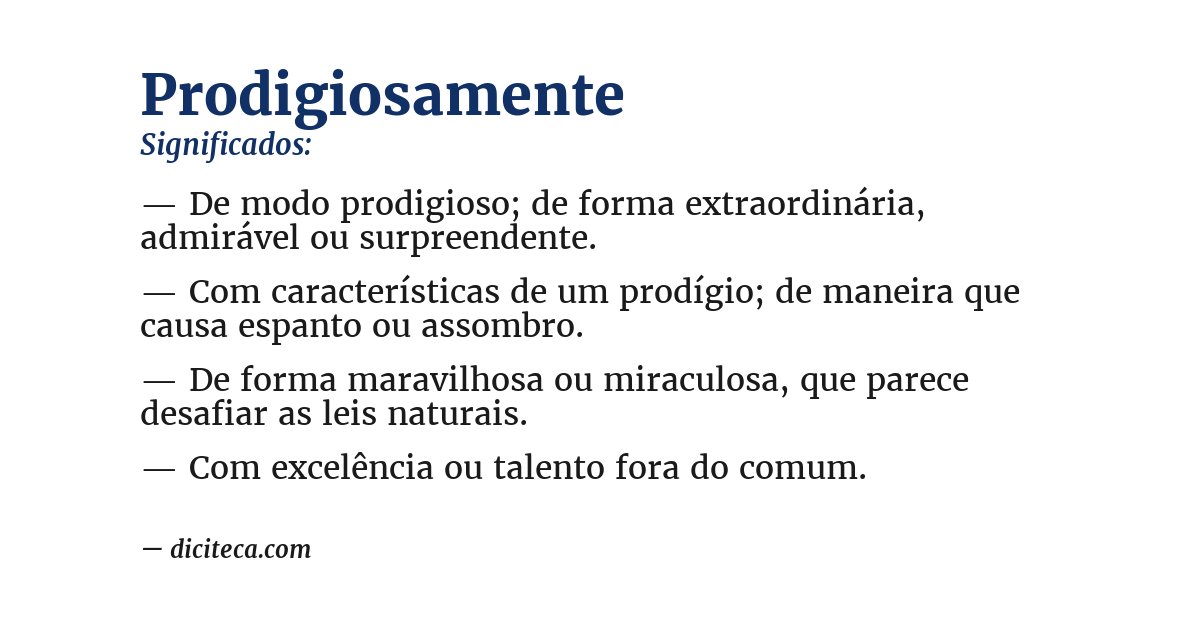 Significado de prodigiosamente