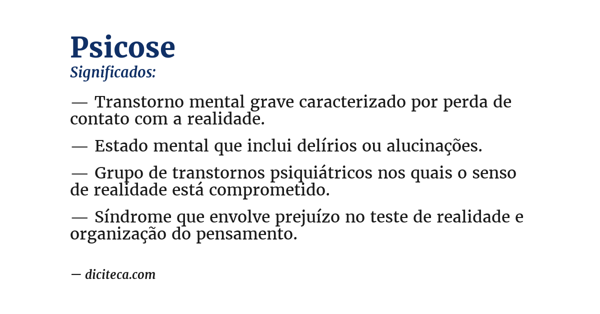 Significado de psicose