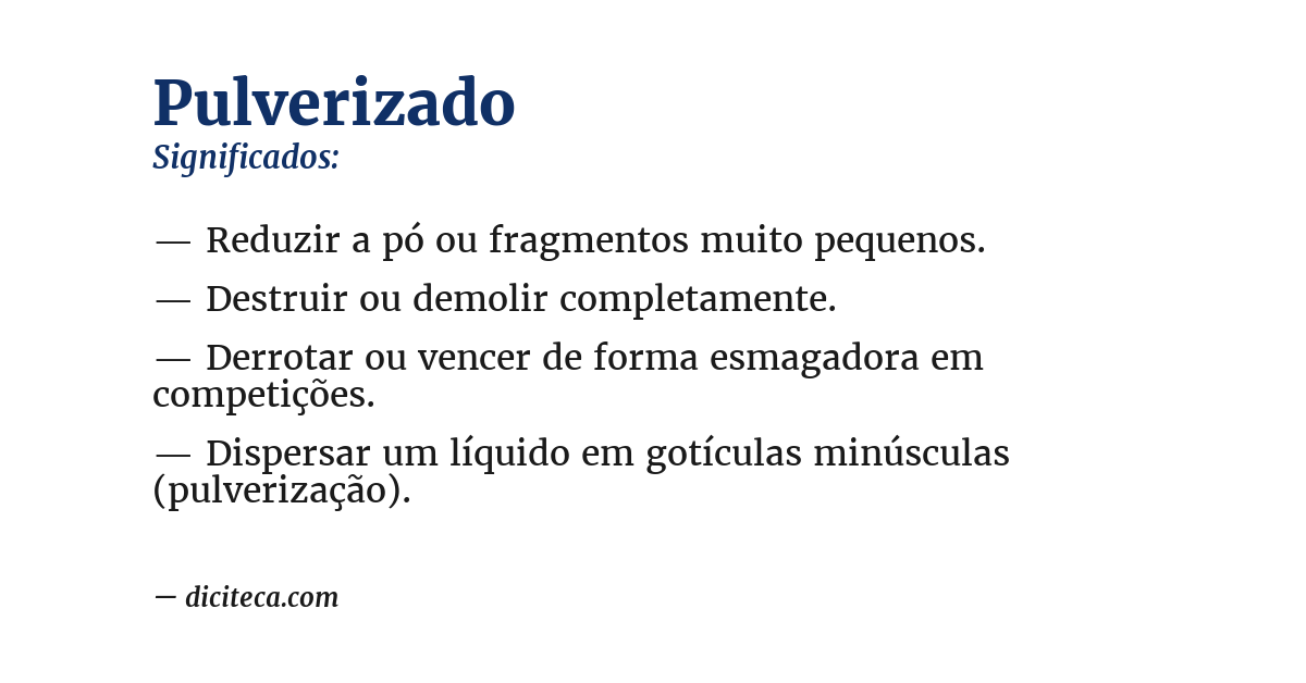 Significado de pulverizado