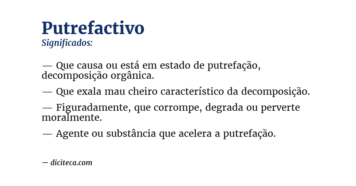 Significado de putrefactivo